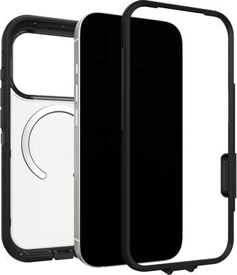 OtterBox Defender Series Pro XT Clear MagSafe Case for iPhone 17 Pro, Shock Absorbing, Clear/Black (77-98518)