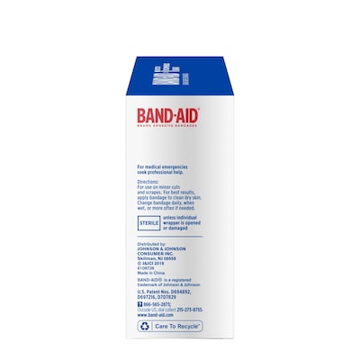 Band-Aid Brand Flexible Fabric Adhesive Bandages, 1" x 3", 100/Box (4444)