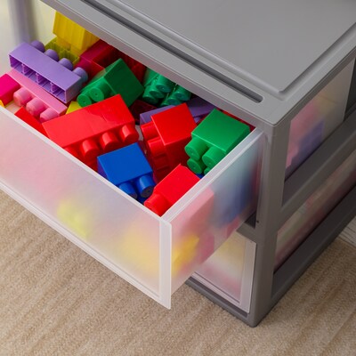Iris Stackable Storage Drawer, Gray, 2/Pack (500257)