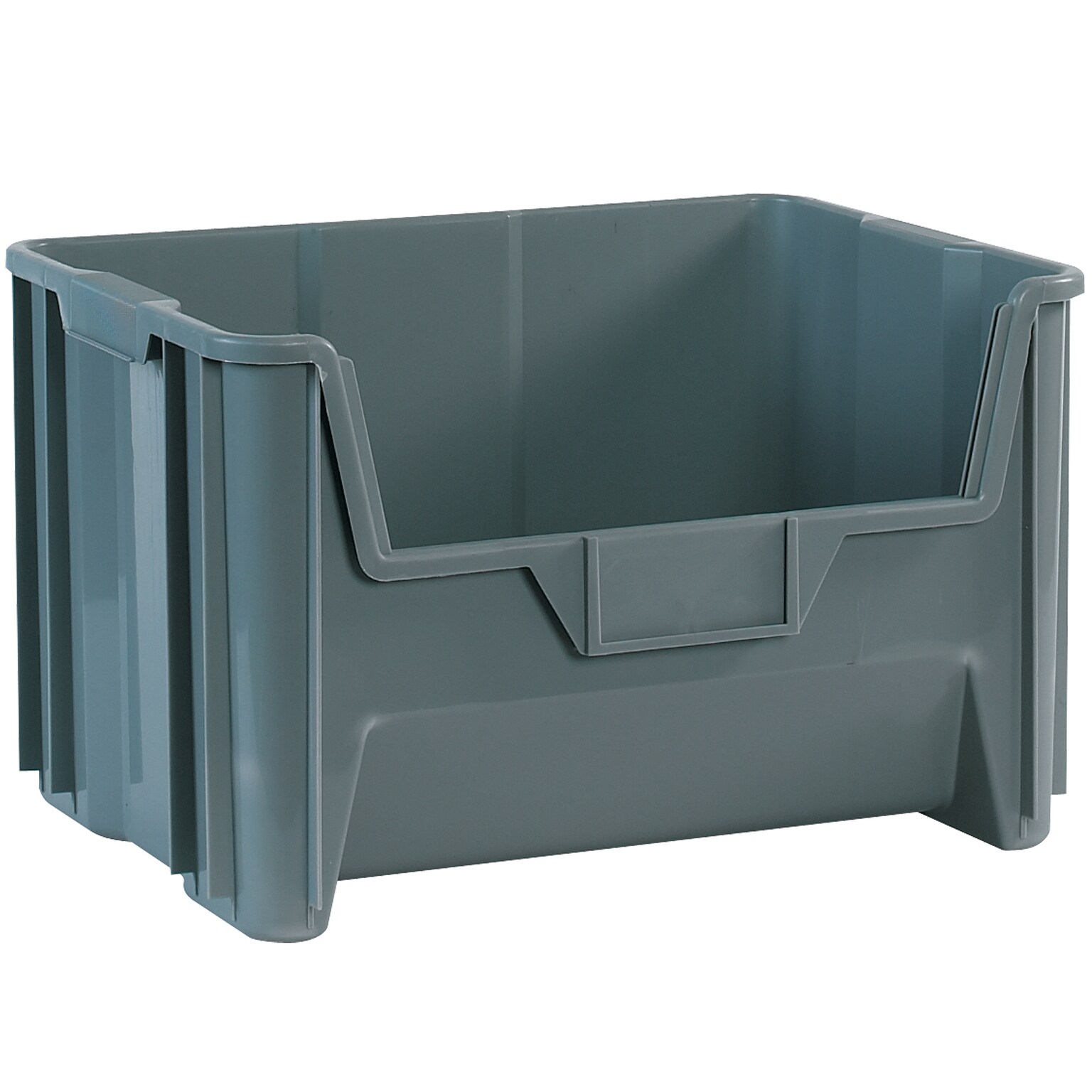 Quill Brand Extra Large Stackable Plastic Storage Bin, 19.875 x 12.44x 15.25, 65.37 Qt., Gray, 3/Carton (BING112)