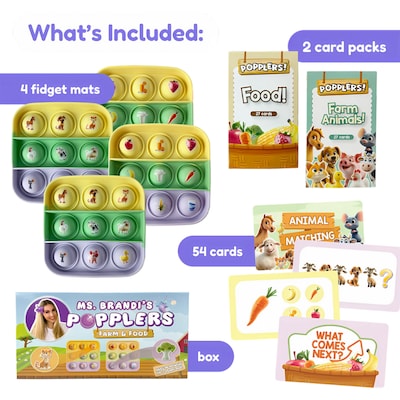 The Fidget Game Ms Brandi Popplers Farm & Food Educational Game (FDGPOPPLERS)