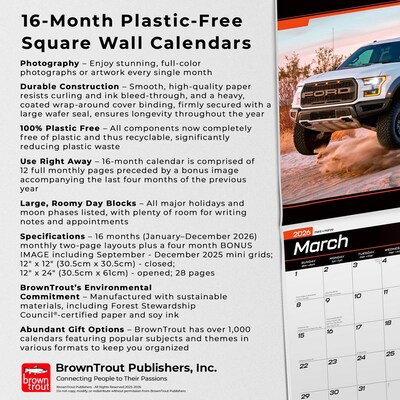 2026 BrownTrout Ford F150 Trucks 12" x 12" Monthly Wall Calendar (9798330701636)