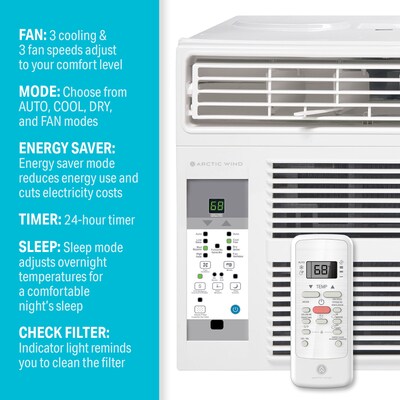 Arctic Wind 115-Volt 10000 BTU Window Air Conditioner with Remote, White (4AW10000A)