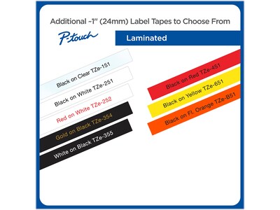 Brother TZe-2512PK Laminated Tape, 0.94" x 315", Black/White, 2/Pack (TZE2512PK)