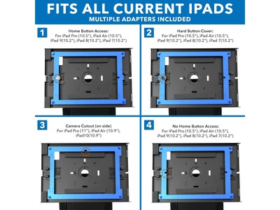 Mount-It! Adjustable Anti-Theft iPad Kiosk with Document Holder, Black (MI-3770B_G10)