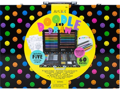 Art 101 Doodle and Draw Art Kit, Assorted Colors, 60 Pieces/Case (61072MB)