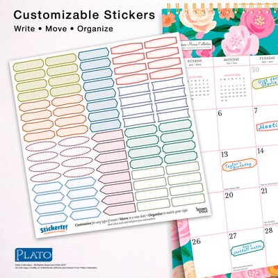 2026-2027 Plato Bonnie Marcus 12" x 12" Academic Monthly Wall Calendar (9798330708192)