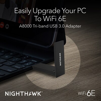 Netgear Nighthawk AX3000 Tri Band USB WiFi & Ethernet Adapter (A8000-100PAS)