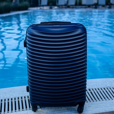 DUKAP Adly 20" Hardside Suitcase, 4-Wheeled Spinner, TSA Checkpoint Friendly, Navy Blue (DKADL00S-BLU)