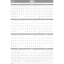 2024 Quill Brand® 24 x 36 Monthly Dry Erase Wall Calendar, Reversible, Gray (52169-24-QCC)