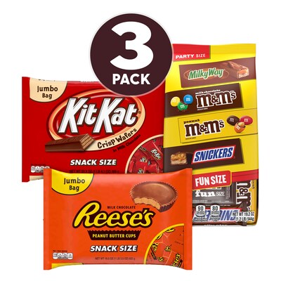 Hersheys Assorted Chocolate Variety Bags, 58.8 oz, 3/Pack (600-04179)