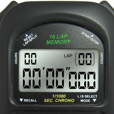 ULTRAK 460 100-Hour 16 Lap Memory Black Stopwatch (CEI460BLK)