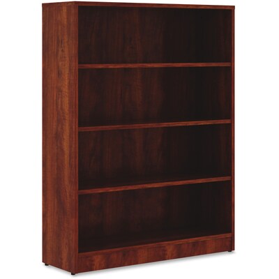 Lorell Essentials 48" 4-Shelf Bookcase with Adjustable-Shelves, Cherry Laminate (LLR99785)