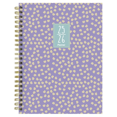 2025-2026 TF Publishing Purple Polka 6.5 x 8 Academic Year Weekly & Monthly Planner, Paperboard Co