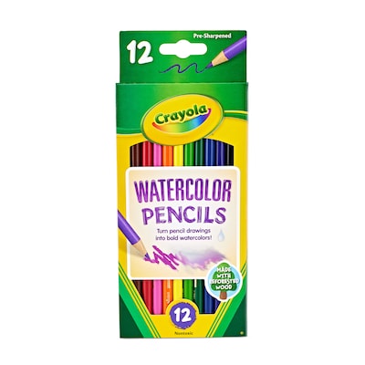 Crayola Watercolor Colored Pencils, Assorted Colors, 12/Box (68-4302)