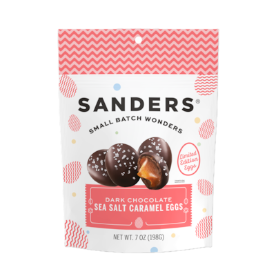 Sanders Snack Size Dark Chocolate Sea Salt Caramels Eggs, 7 oz. (MRY31145)