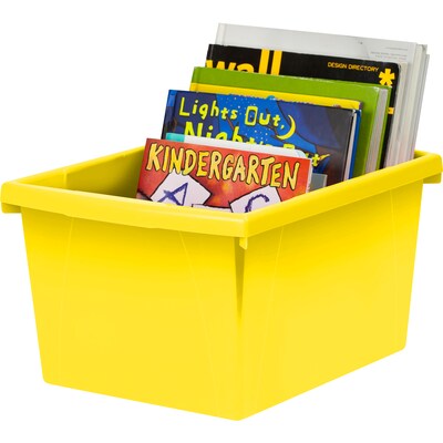 Storex Polypropylene/PP 4 Gallon Classroom Storage Bin, 7.9" x 11.3" x 13.6", Yellow, 3/Bundle (STX61453U06C-3)