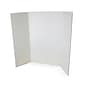 Flipside Tri-Fold Presentation Board, 36" x 48", Corrugated, Bleached White, 24/Carton (30042-24)