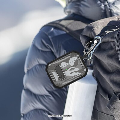 SaharaCase Raider Series Heavy Duty Secure Lock Case for Airpods Pro 3, Shock Absorbing Corners, Camo Gray (HP00224)