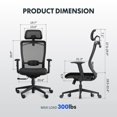 FlexiSpot Ergonomic Mesh Swivel Computer and Desk Chair, Black (C3B-FM)
