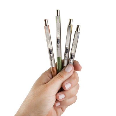 F-301 Retractable Ballpoint 0.7mm Assorted Earthy Tones 4Pk