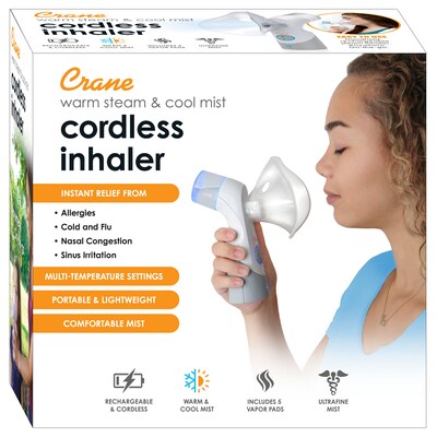 Crane Cordless Personal Air Purifier, White (EE-5948)