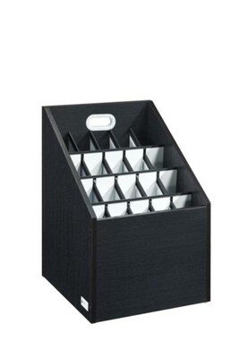 AdirOffice 20-Slot Roll File, 22.24"H x 15.55"W x 15.55"D, Black (ADI628-WBLK)