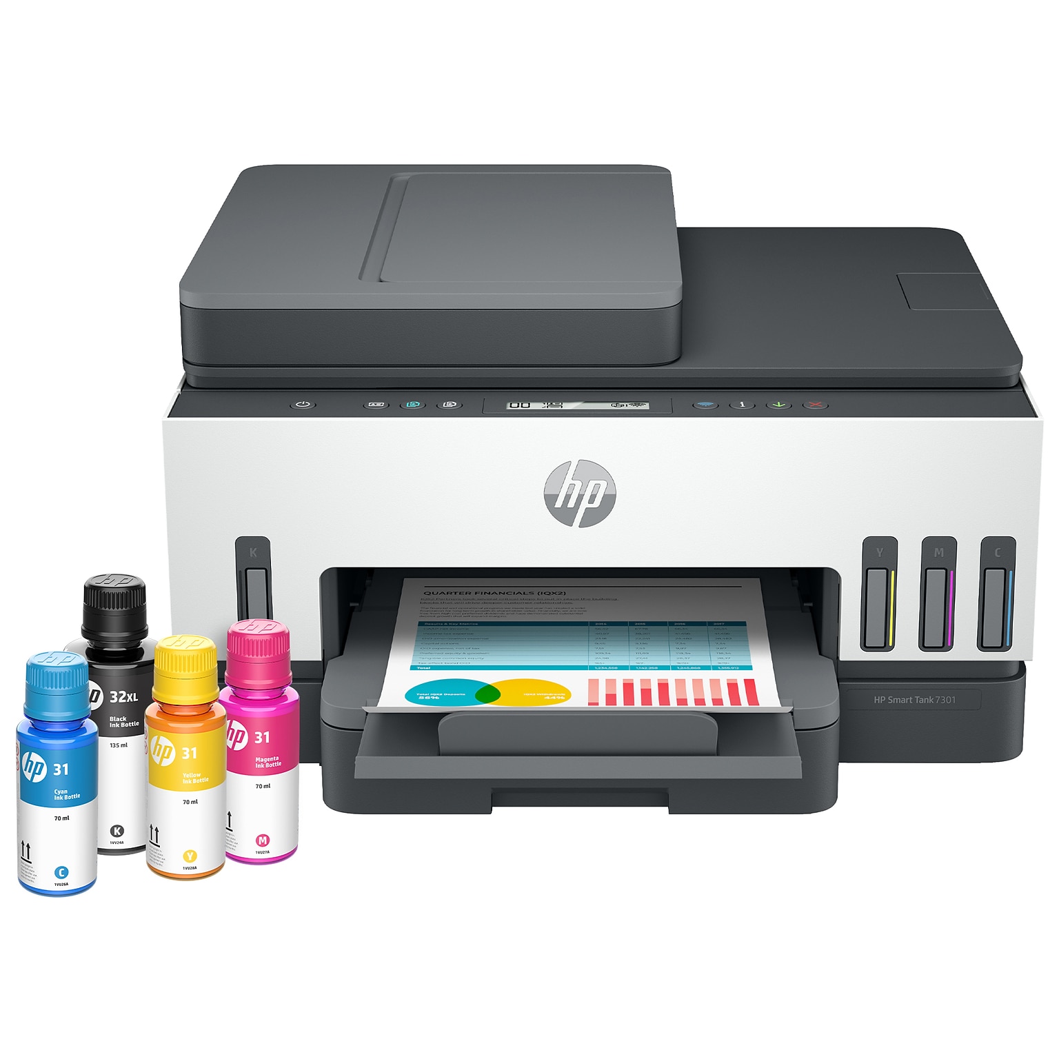 HP Smart Tank 7301 Wireless Color All-in-One Ink Tank Printer Scan Copy, 2 Years Ink Included, AI Enabled (28B70A)