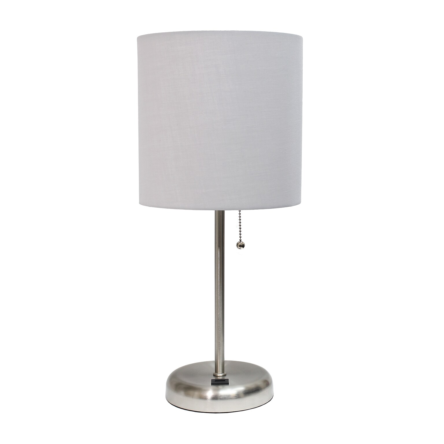 Creekwood Home Oslo 19.50 LED Table Lamp with USB Port, Brushed Steel/Gray (CWT-2012-GY)