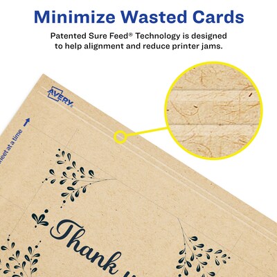 Avery Integrated Cards, 4.25" x 5.5", Matte Kraft Brown, 50/Pack (95276)