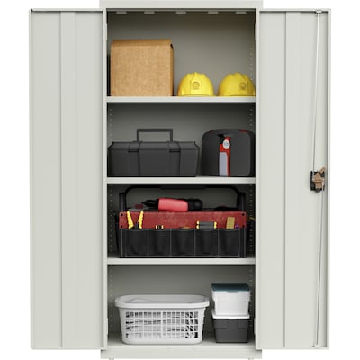 Lorell Fortress Steel Storage Cabinet with 4-Shelves, Gray (LLR69830LGY)