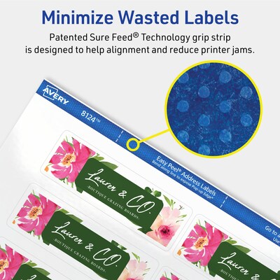 Avery Laser/Inkjet Address Labels, 1-1/3" x 4", Matte Clear, 140 Labels/Pack (8124)