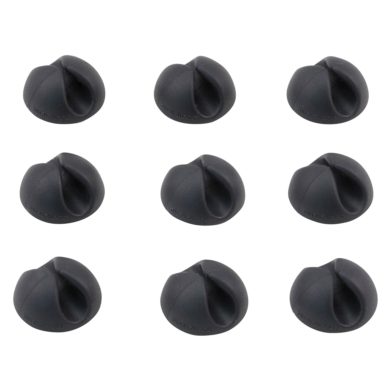 Advantus Bluelounge Cabledrop Minis Cord Management, Black, 9 Per Pack, 3 Packs (AVTBLUCDMBL-3)