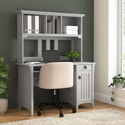 Bush Furniture Salinas 48"W Small Computer Desk with Hutch, Cape Cod Gray (MY72308-03)