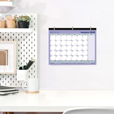2026 Brownline 11" x 8.5" Monthly Desk or Wall Calendar, Blue/White (C181721)