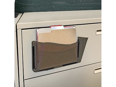 Azar Polystyrene Mountable Wall File Holder with Magnets, Dark Gray/Smoke, 4/Pack (250045-SMK)