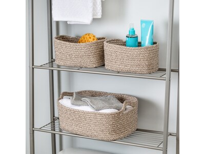 Honey-Can-Do Cotton Nesting Baskets with Handles, Champagne, 3/Set (STO-08462)