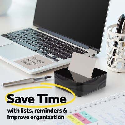 Post-it Pop-up Wave Design Dispenser for 3" x 3" Notes, Black (WAVE-330-BKVP)