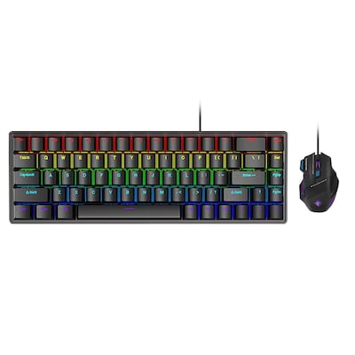 SaharaCase Wired Gaming Keyboard & Mouse Combo, Black (KB35)