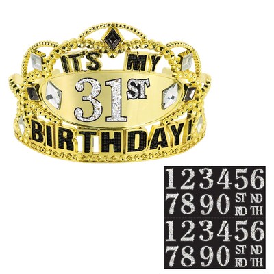 Party City Its My Birthday Add-An-Age Tiara, Multicolored (AM250773)