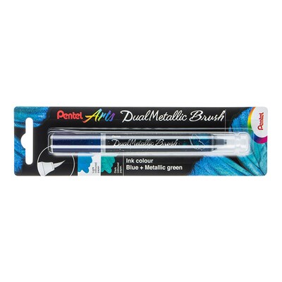 Pentel DualMetallic, Brush, Brown Ink, 3/Bundle (PTAXGFHBPDCX-3)