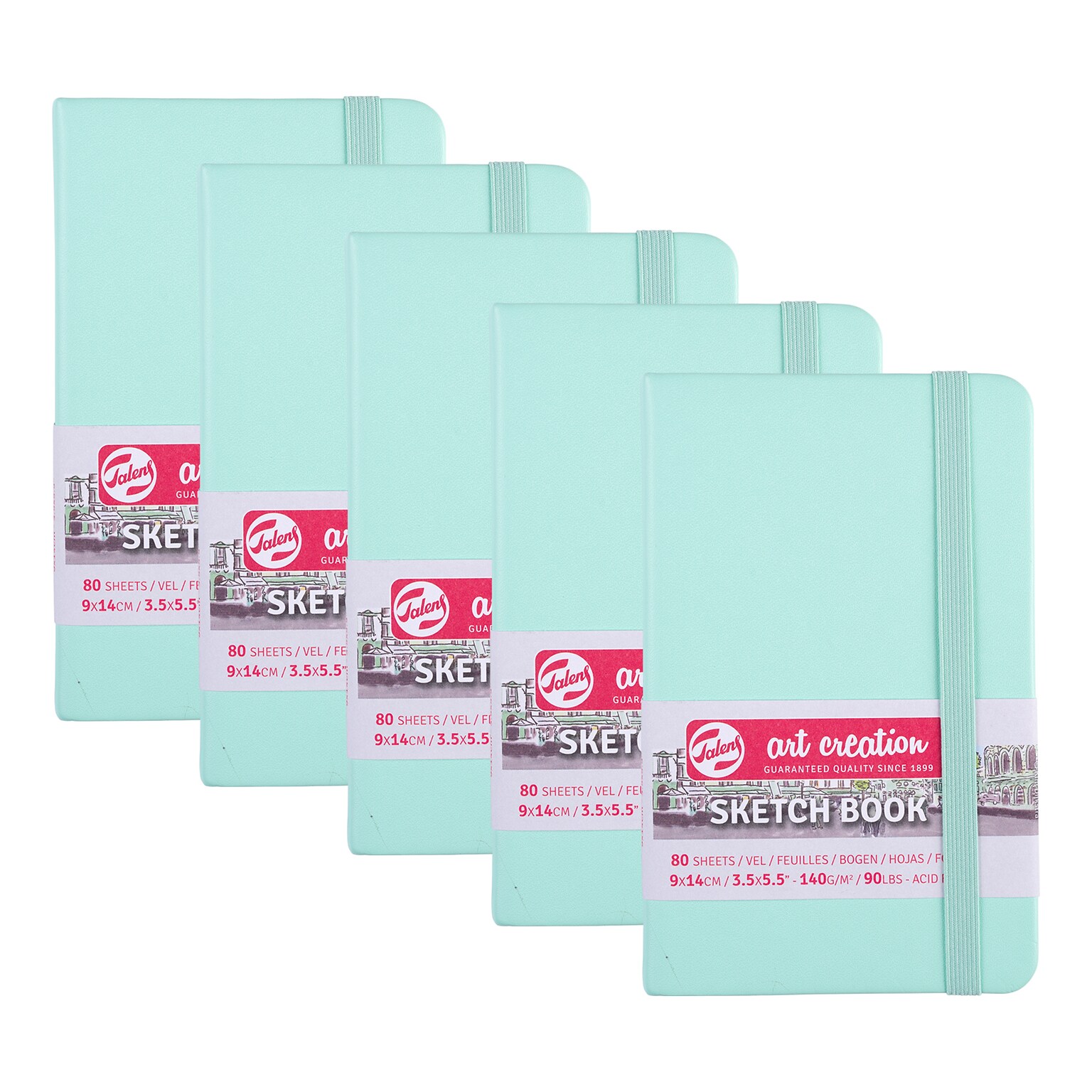 Talens Art Creation 3.5 x 5.5 Sketch Book, 80 Sheets/Book, 5/Bundle (TLN9314031M-5)