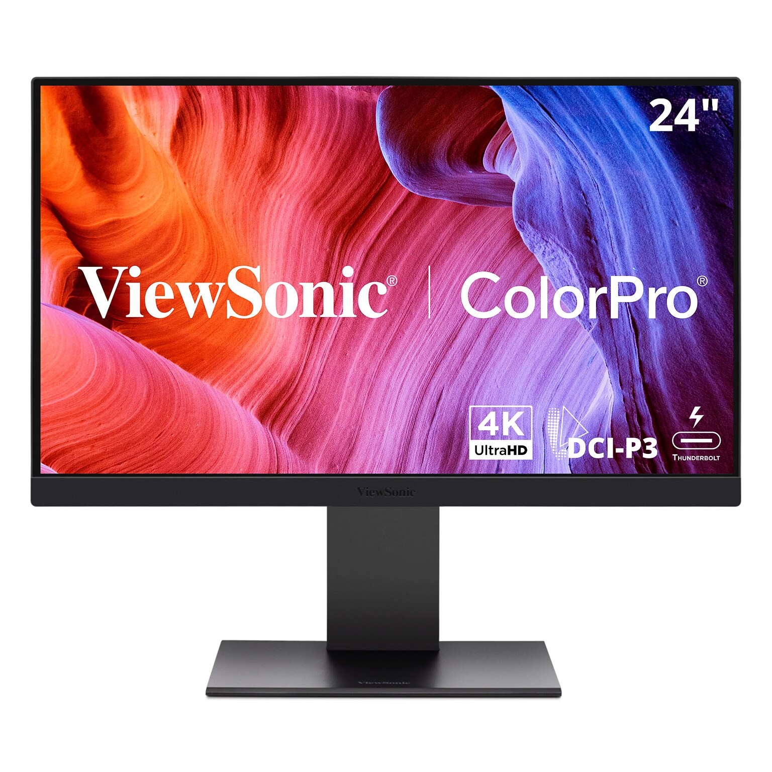 ViewSonic ColorPro 24 4K UHD 60Hz LCD Monitor, Mac-Compatible, Adjustable, Black/Silver (VP2488-4K)