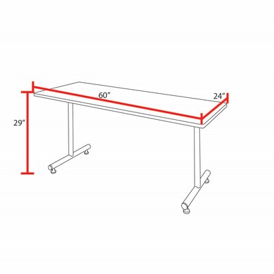 Regency 60" Metal Plastic & Wood Training Table, Grey (MKTRCT6024GY)
