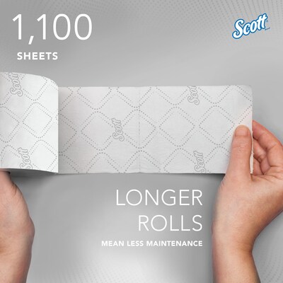 Scott Pro 2-Ply Small Core Standard Toilet Paper, White, 1100 Sheets/Roll, 36 Rolls/Carton (47305)