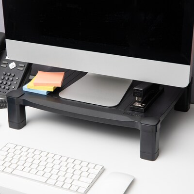 Mind Reader Adjustable Plastic Monitor/Laptop Stand, Black (PLMONST-BLK)