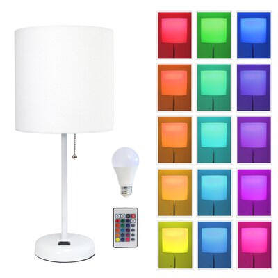 Simple Designs 19.5 LED Table Lamp, White (LT2024-WOW-CCLB)