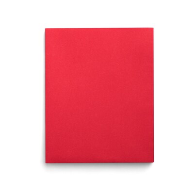 Staples Smooth 2-Pocket Paper Folder, Red, 25/Box (50752/27532-CC)