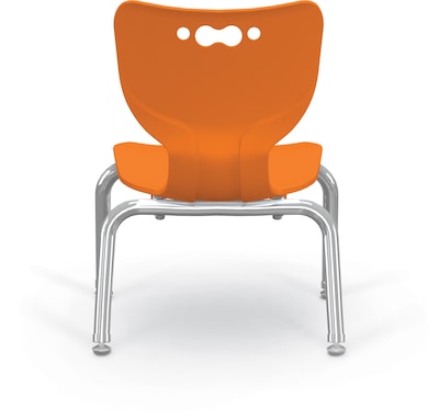 MooreCo 10" Hierarchy Student Chair with 4 Legs, Orange/Chrome Base (703673561808)