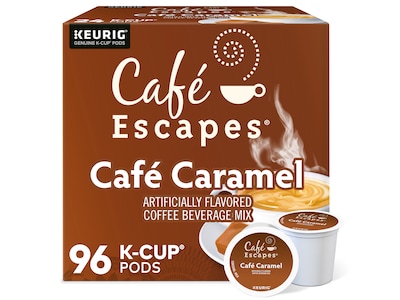 Cafe Escapes Cafe Caramel Coffee, Keurig K-Cup Pod, 96/Carton (GMT6813CT)